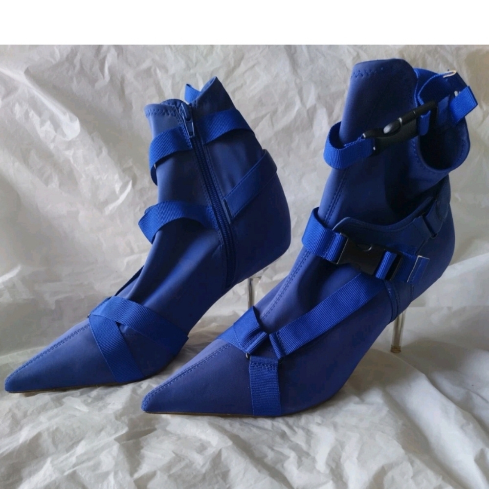 Liliana Royal Blue Pointed-Toe Strappy Stiletto Heels